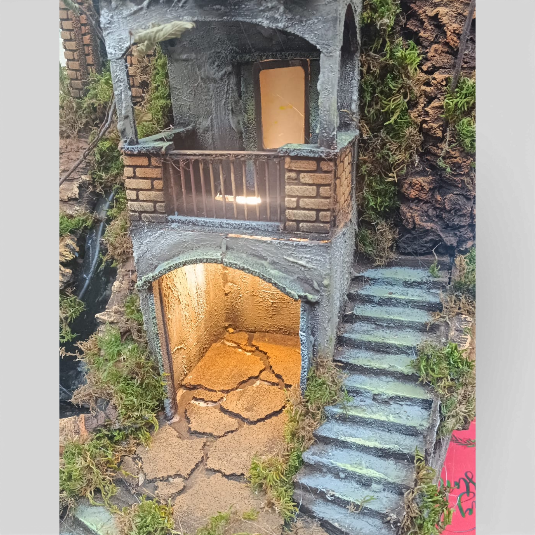 Presepe con Cascata e arcata a sinistra