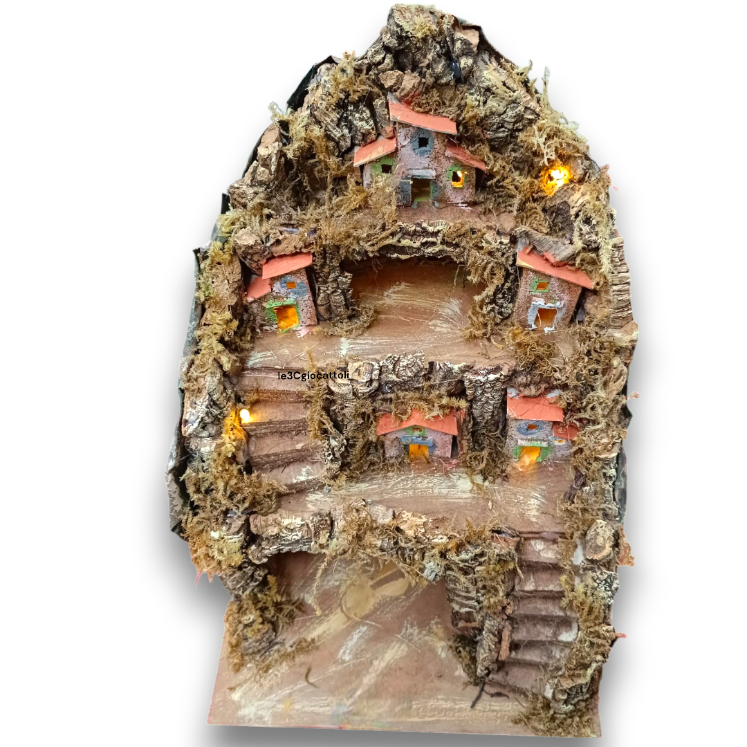 Presepe 2 Grotte mini 25x25x30