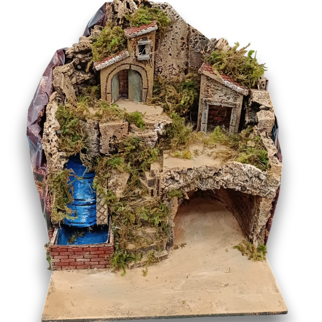 Presepe 1 Grotta con Cascata e 2 Case