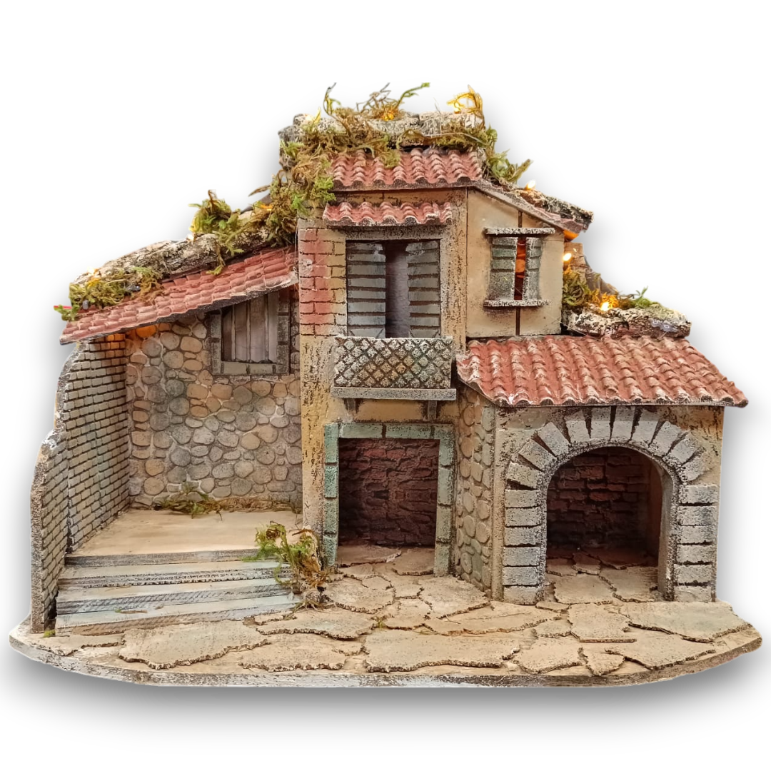 Presepe in sughero con Scalone pastori 10 cm