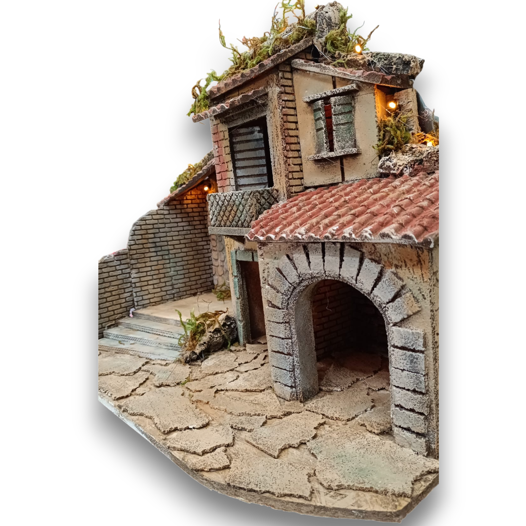 Presepe in sughero con Scalone pastori 10 cm