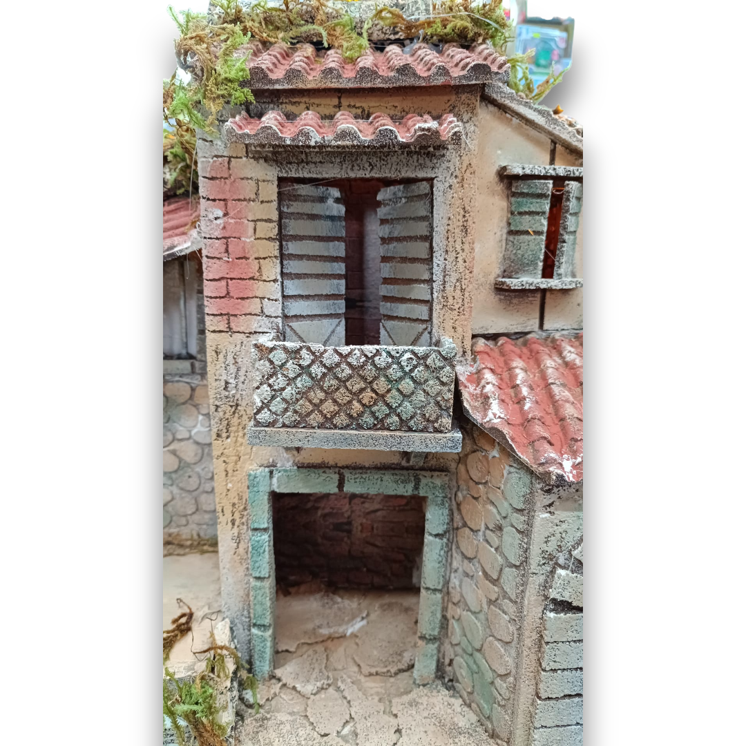 Presepe in sughero con Scalone pastori 10 cm