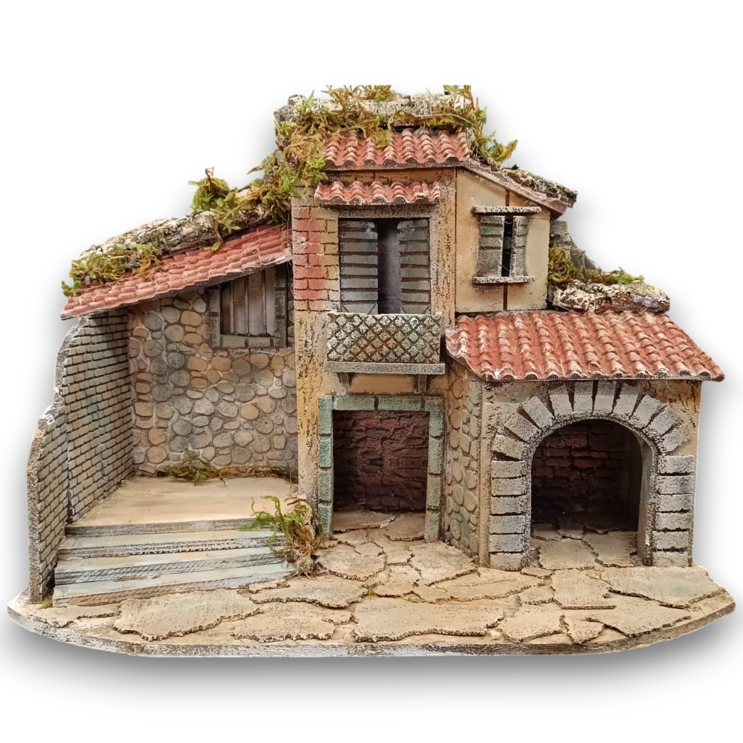 Presepe in sughero con Scalone pastori 10 cm