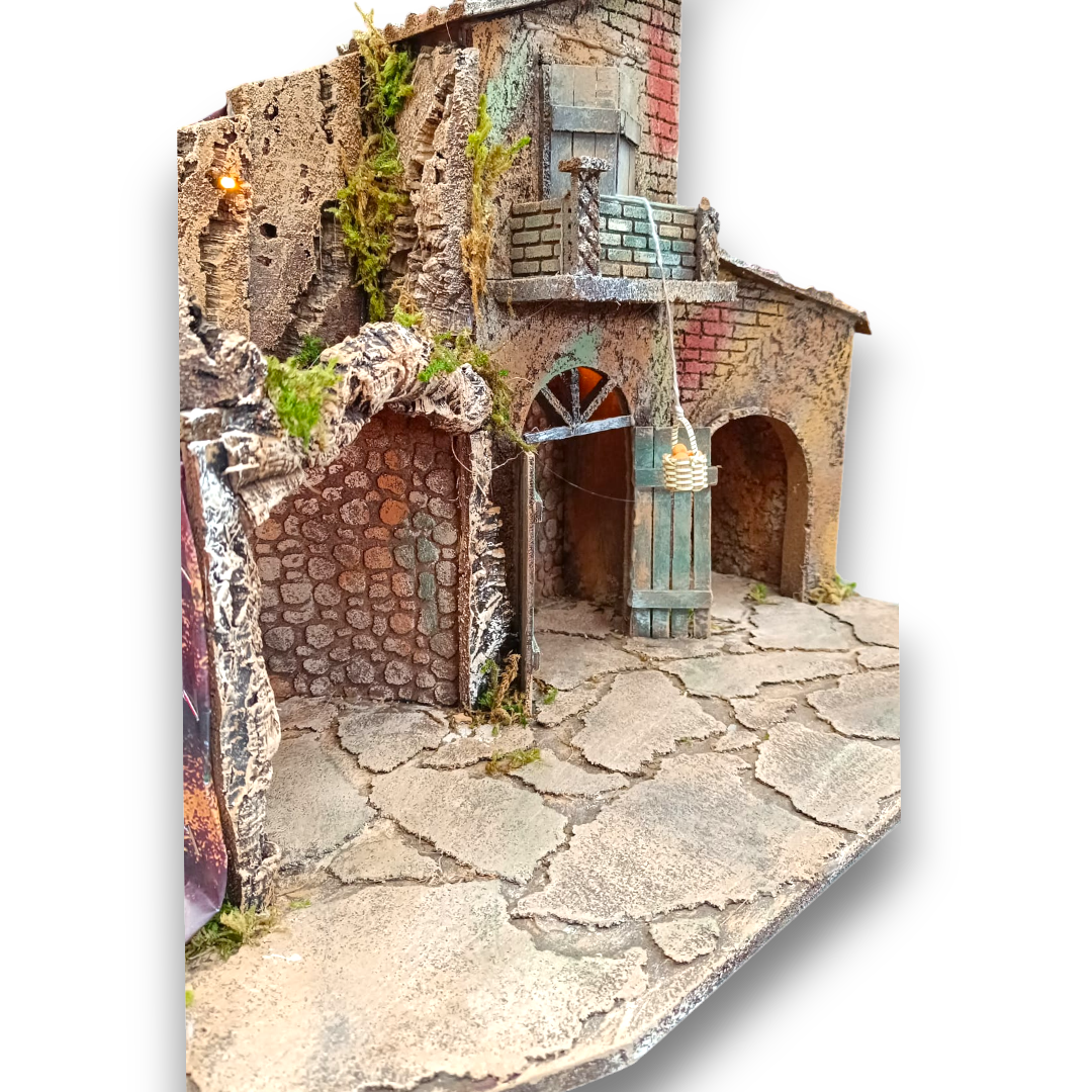 Presepe Casolare Cesta in Movimento Pastori 10 cm