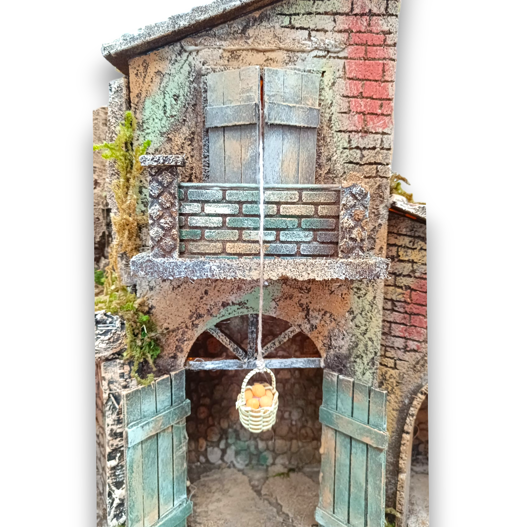 Presepe Casolare Cesta in Movimento Pastori 10 cm