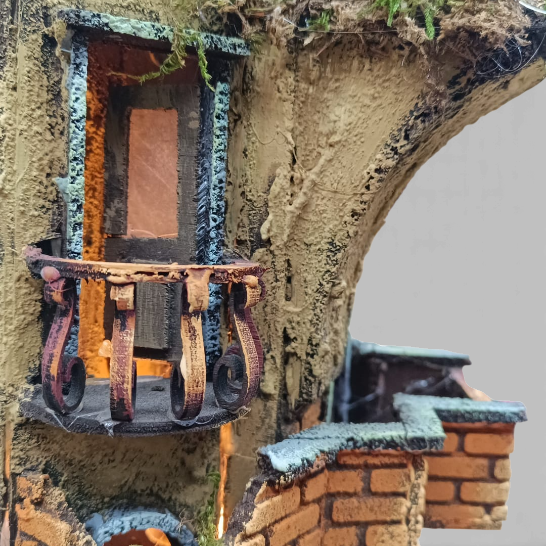 Presepino in legno 180° da campana con Forno