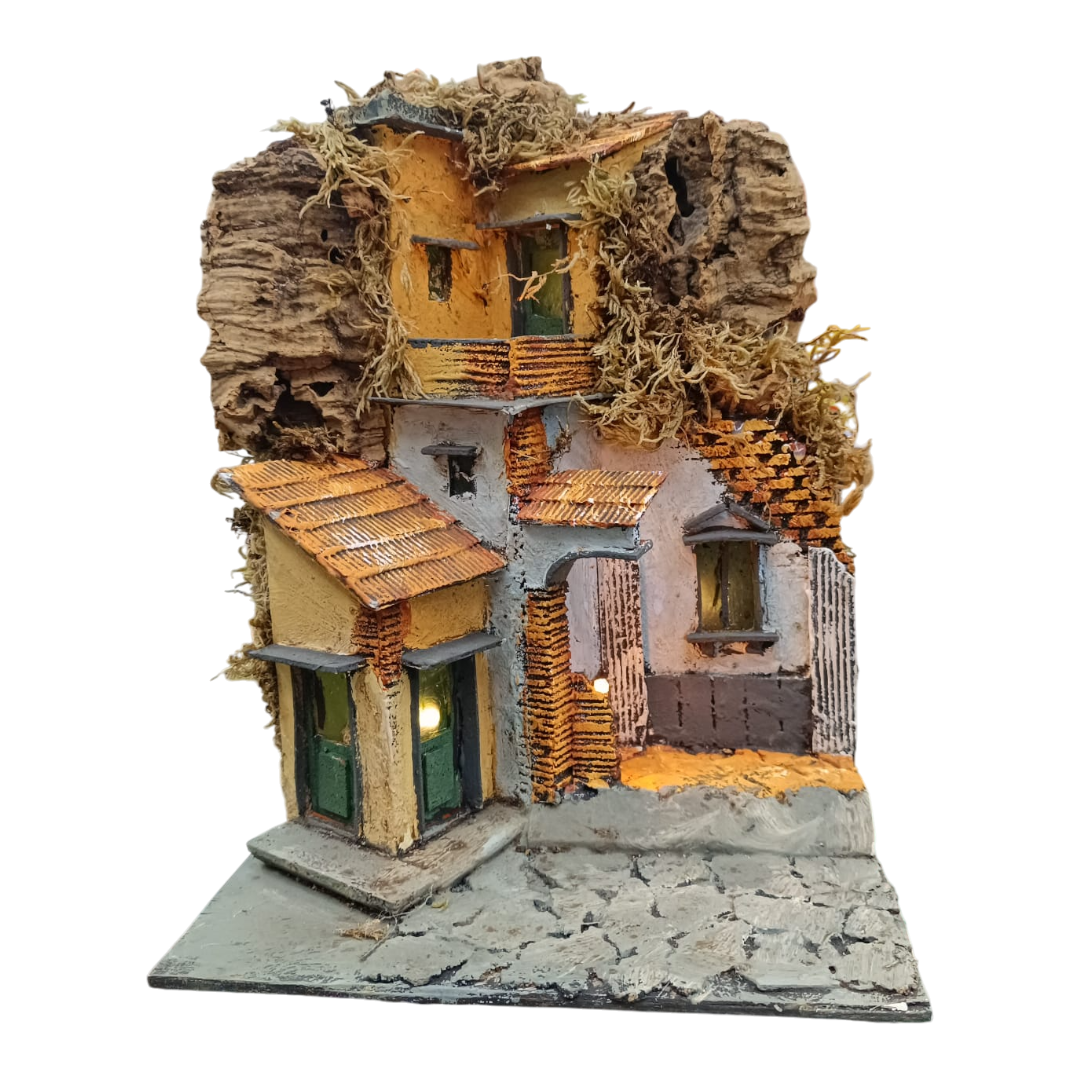 Presepino in Sughero angoli Napoli Pastello