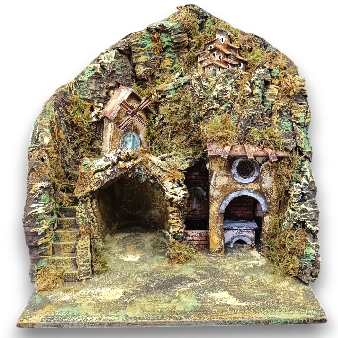 Presepe con Mulino Cucina e Fontana 3 piani