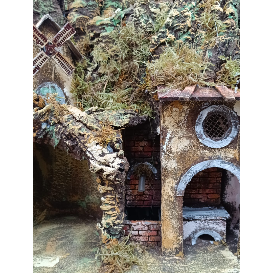 Presepe con Mulino Cucina e Fontana 3 piani