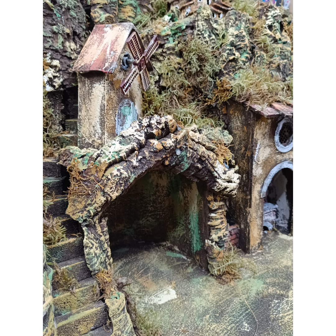 Presepe con Mulino Cucina e Fontana 3 piani