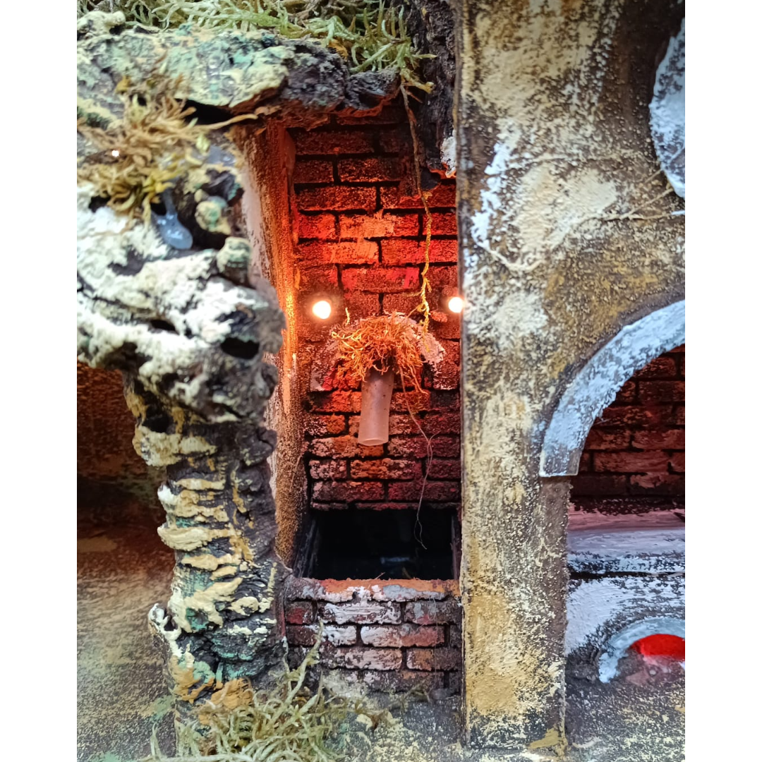 Presepe con Mulino Cucina e Fontana 3 piani