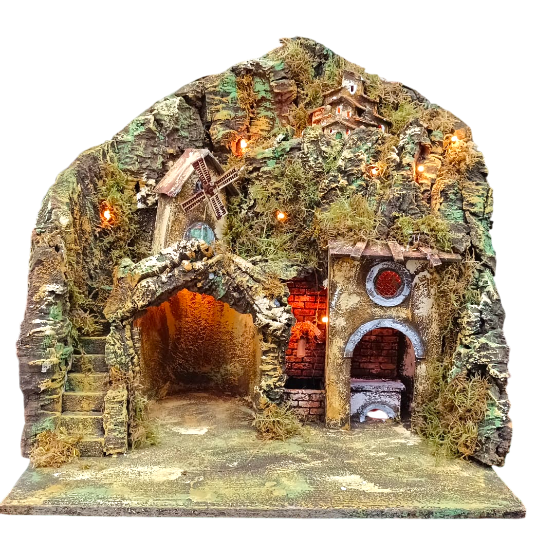 Presepe con Mulino Cucina e Fontana 3 piani