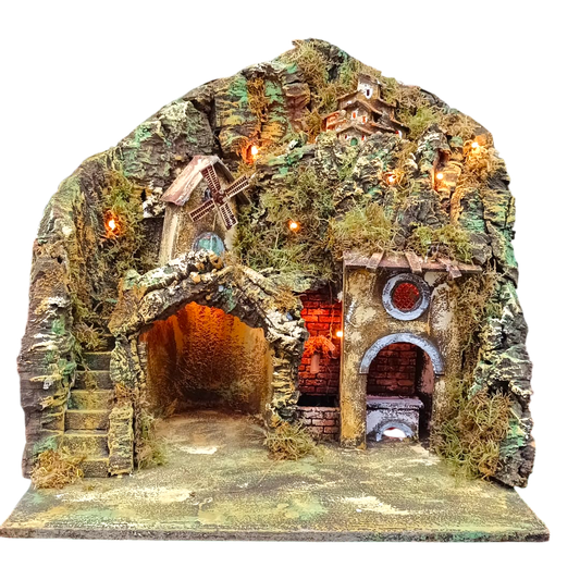 Presepe con Mulino Cucina e Fontana 3 piani