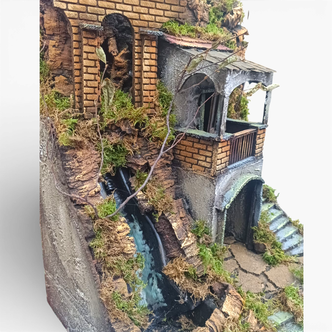 Presepe con Cascata e arcata a sinistra