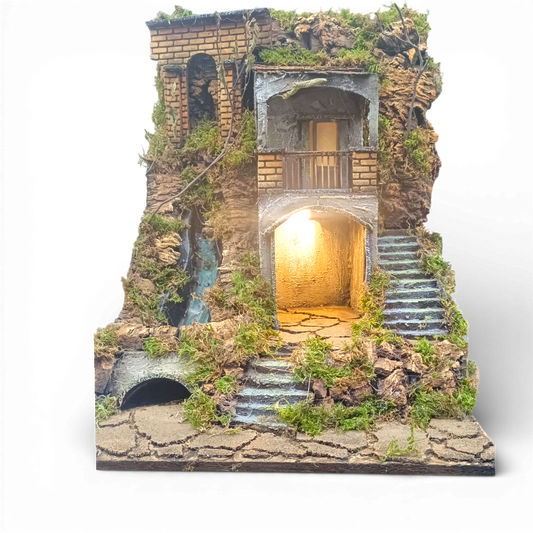Presepe con Cascata e arcata a sinistra