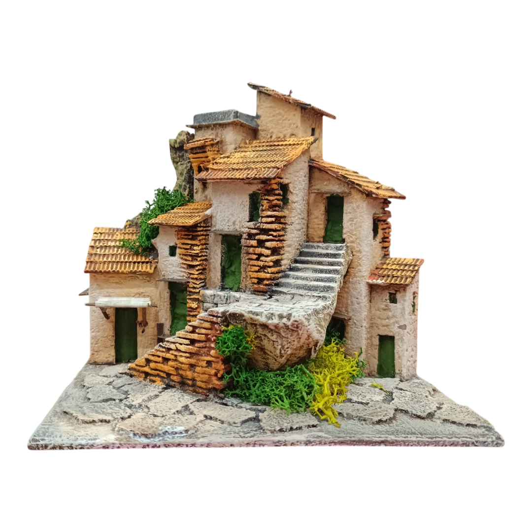 Gruppo case rustiche pastore 2 cm in polistirene