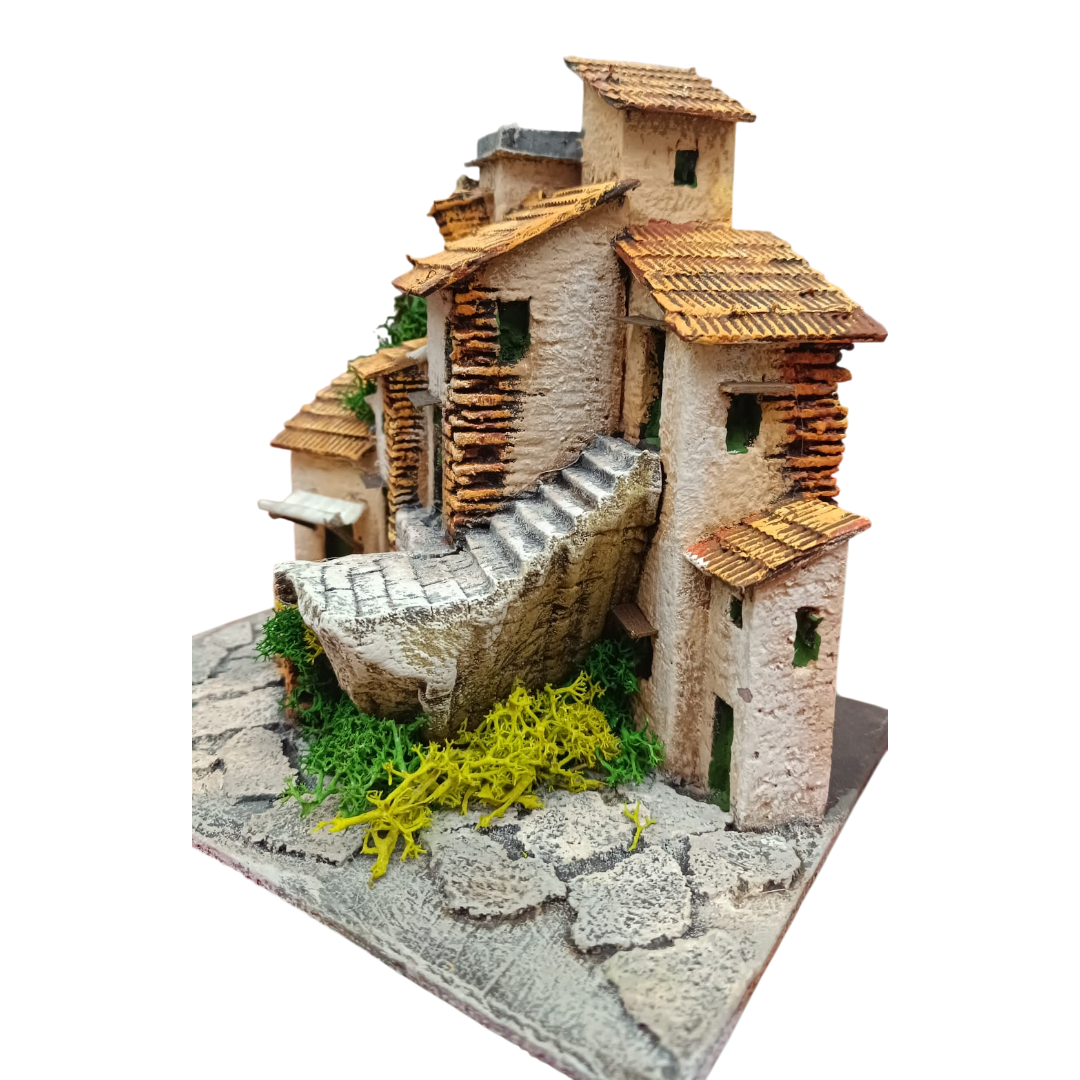 Gruppo case rustiche pastore 2 cm in polistirene