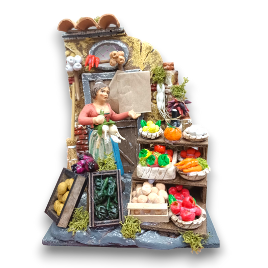 Fruttivendola in terracotta 10 cm in movimento