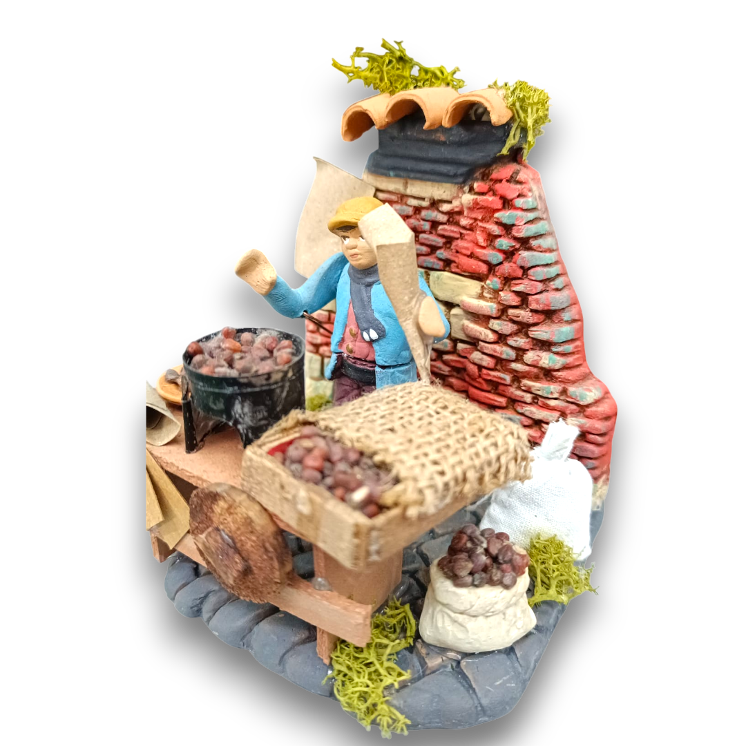 Castagnaro in terracotta 7 cm in movimento