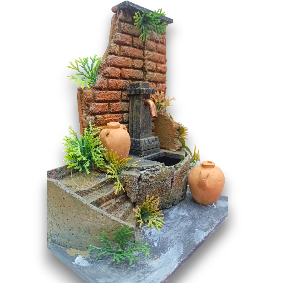 Fontana Nasone con parete in mattoncini rossi