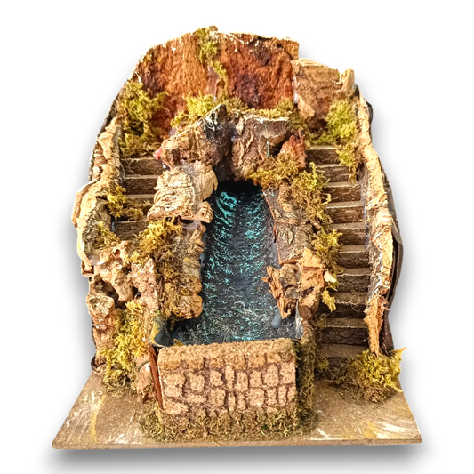 Cascata in Sughero con Scale e Ponte cm 4