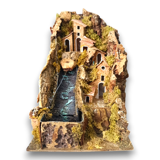 Cascata in sughero con case alta 4 cm