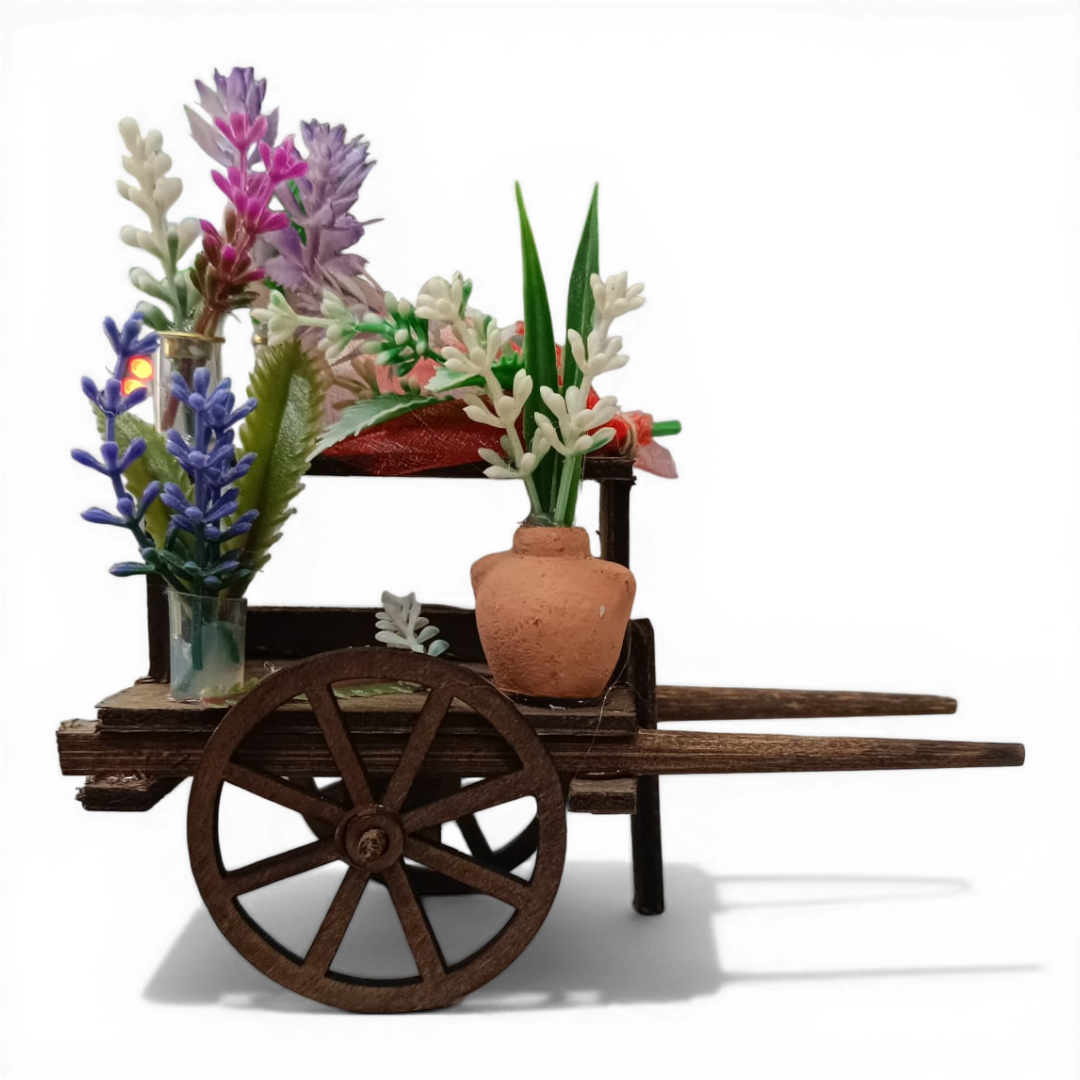 Carretto in Legno Fioraia 10 cm