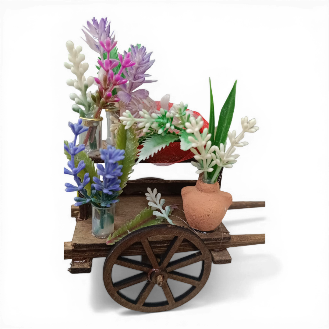 Carretto in Legno Fioraia 10 cm