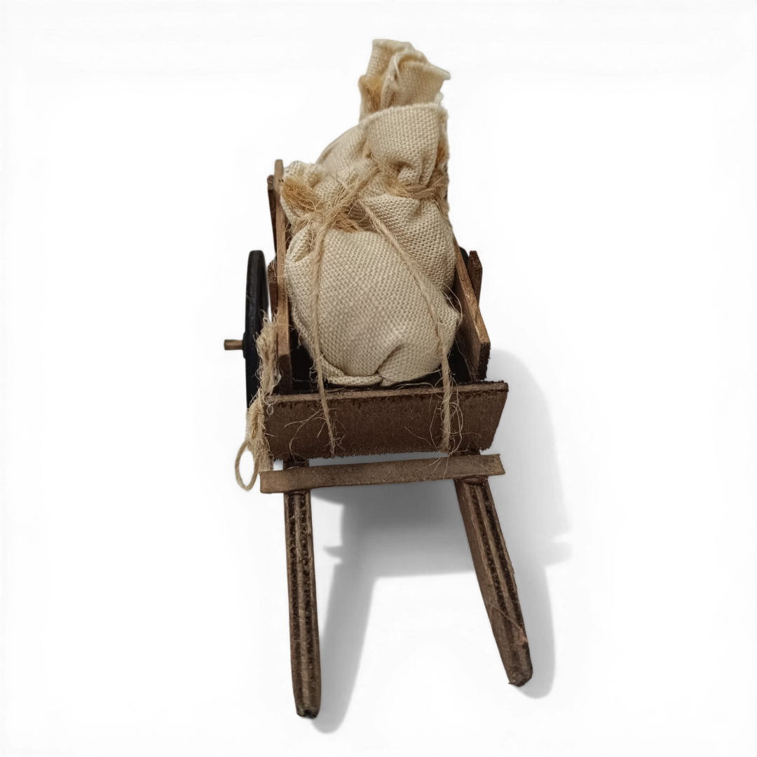 Carretto in legno con carico per soma 10 cm