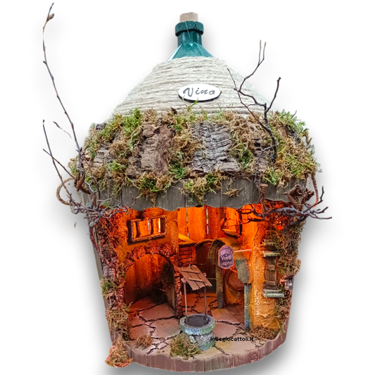 Presepe in Damigiana Legno Maxi 