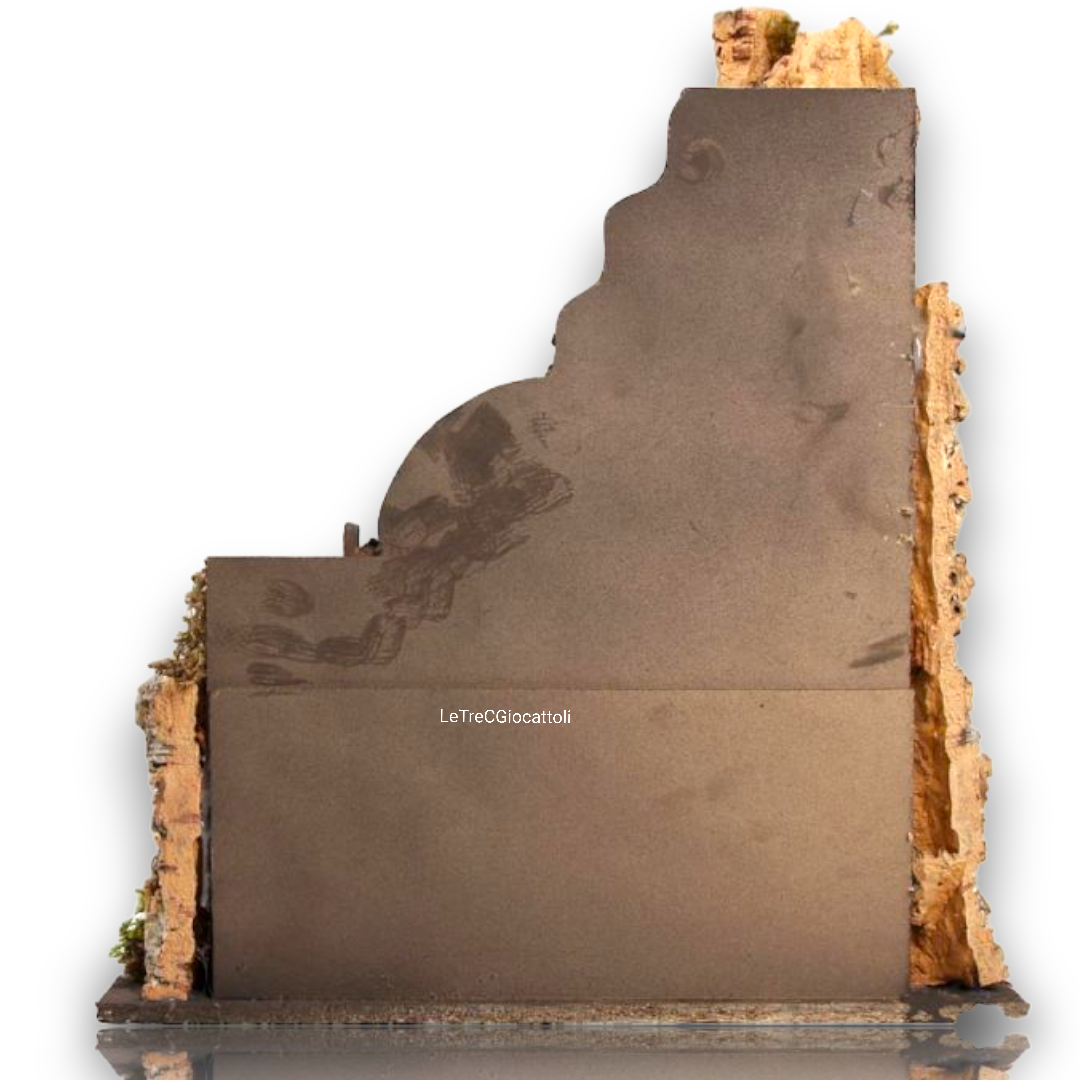 Presepe napoletano tempio diroccato 40x30x45