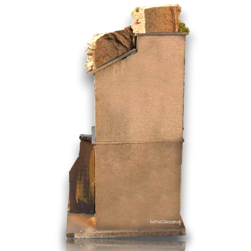 Casa presepe napoletano artigianale H38 L20 P20 cm