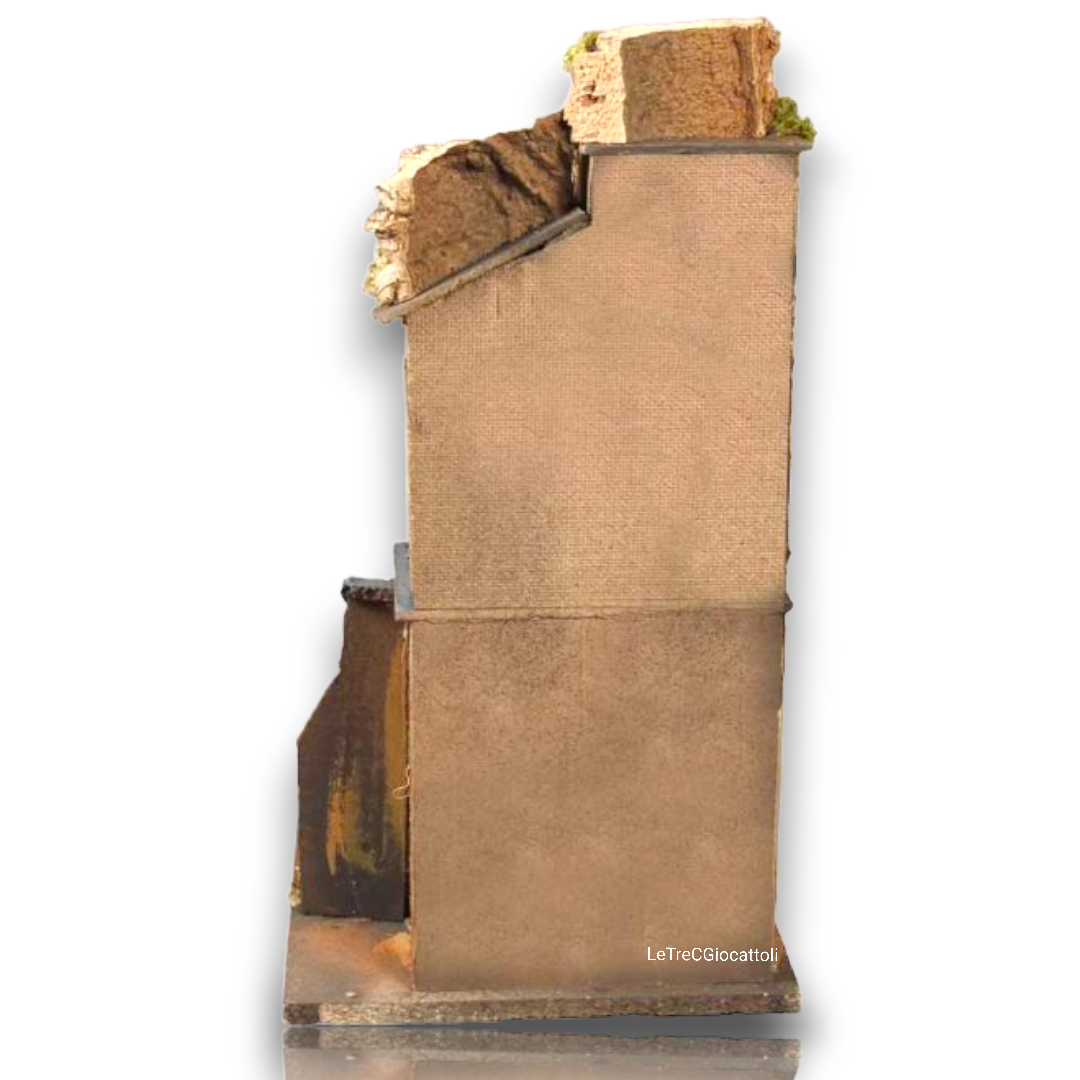 Casa presepe napoletano artigianale H38 L20 P20 cm