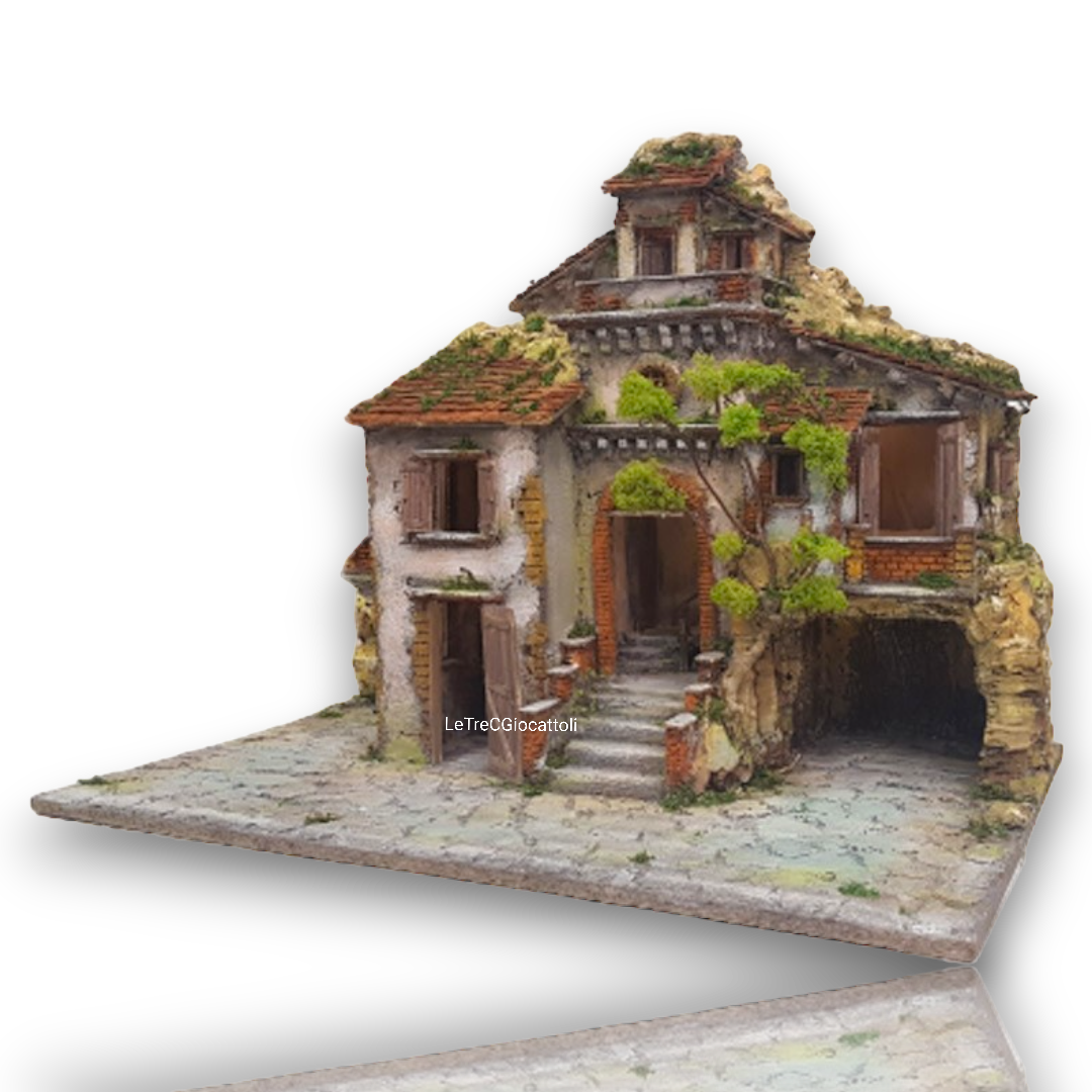 Presepe Casolare stile 700 con Fontana