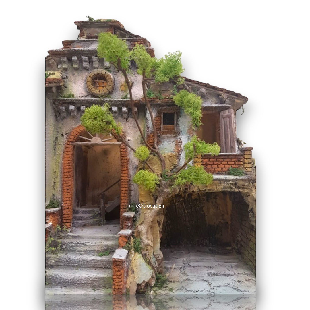 Presepe Casolare stile 700 con Fontana