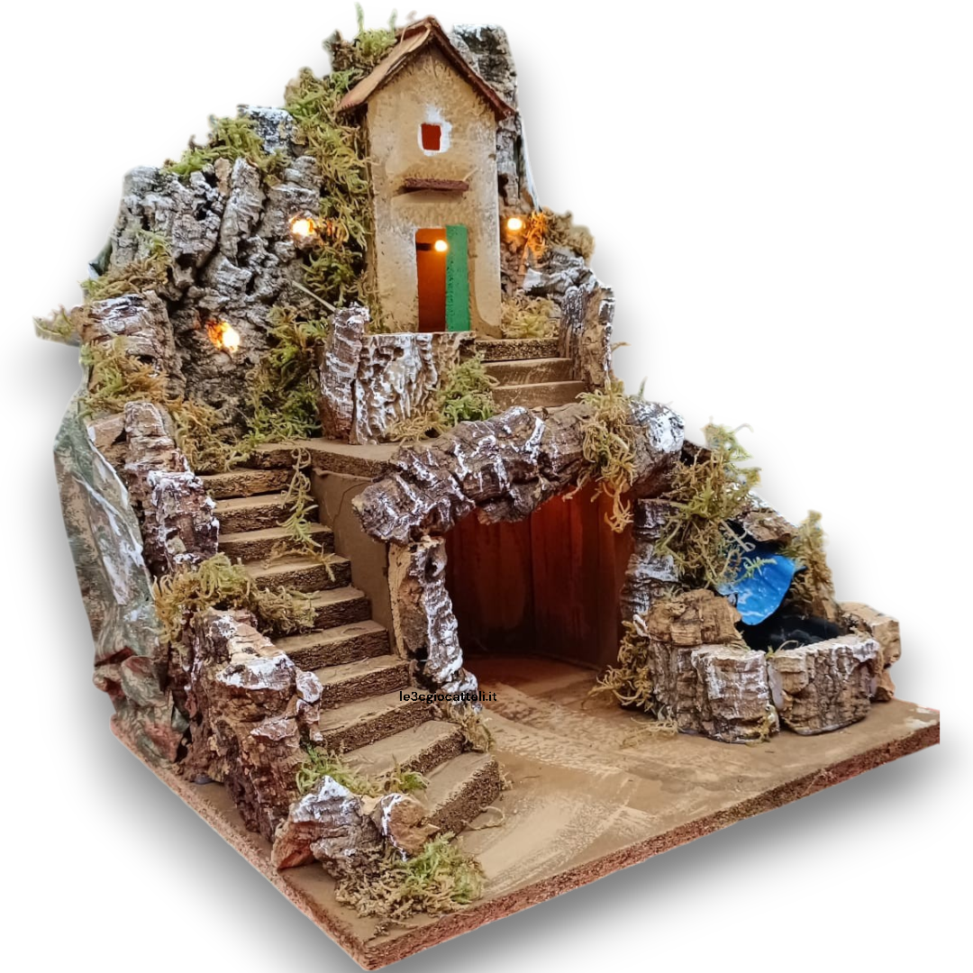 Presepe 50x35x30 con Cascata