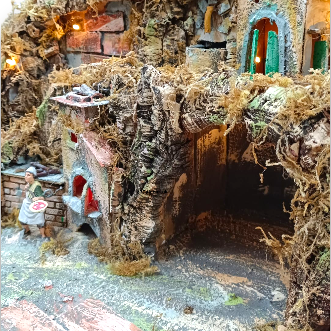 Presepe 46x38x50 con pizzaiolo