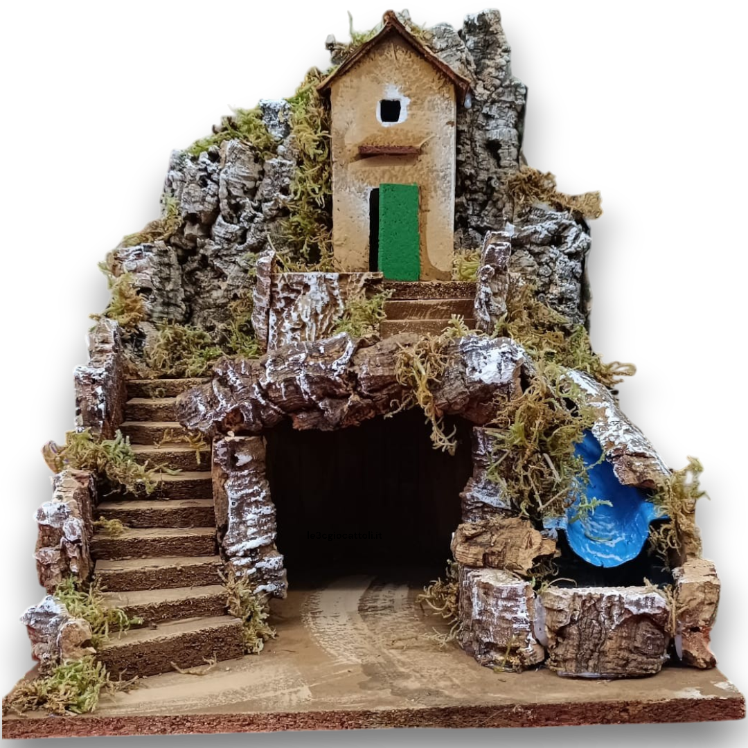 Presepe 50x35x30 con Cascata
