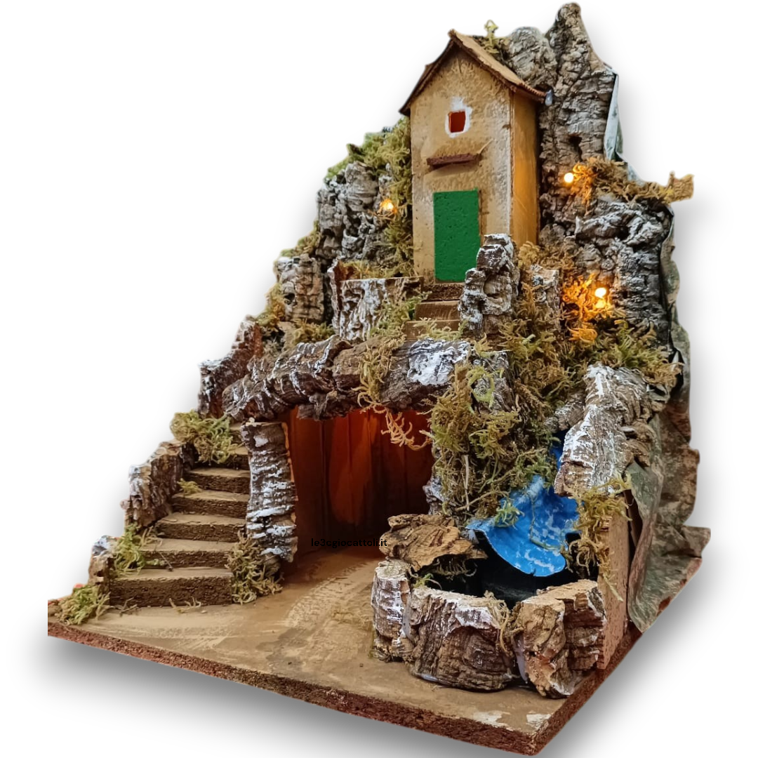 Presepe 50x35x30 con Cascata
