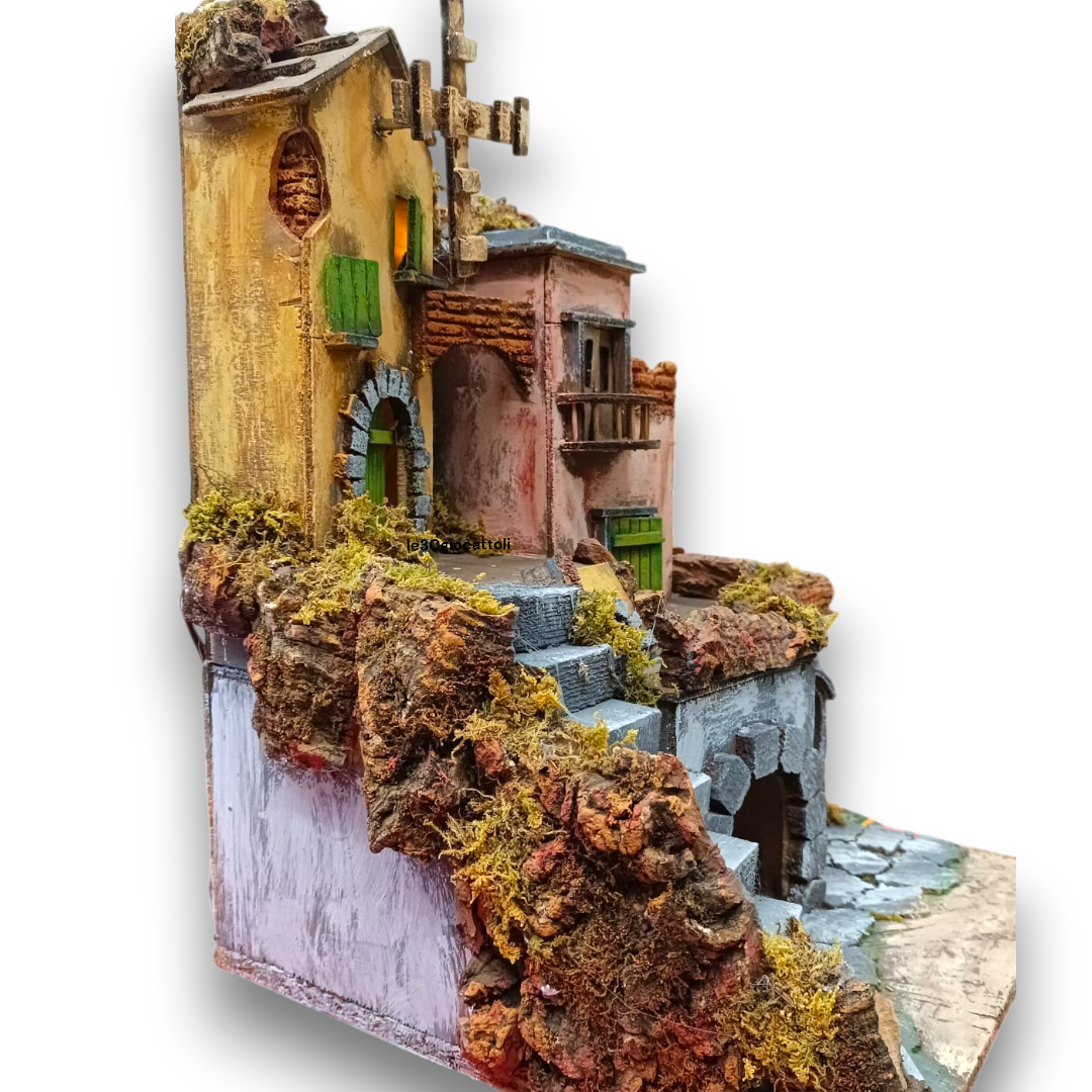 Presepe Borgo con Mulino 30x30x40