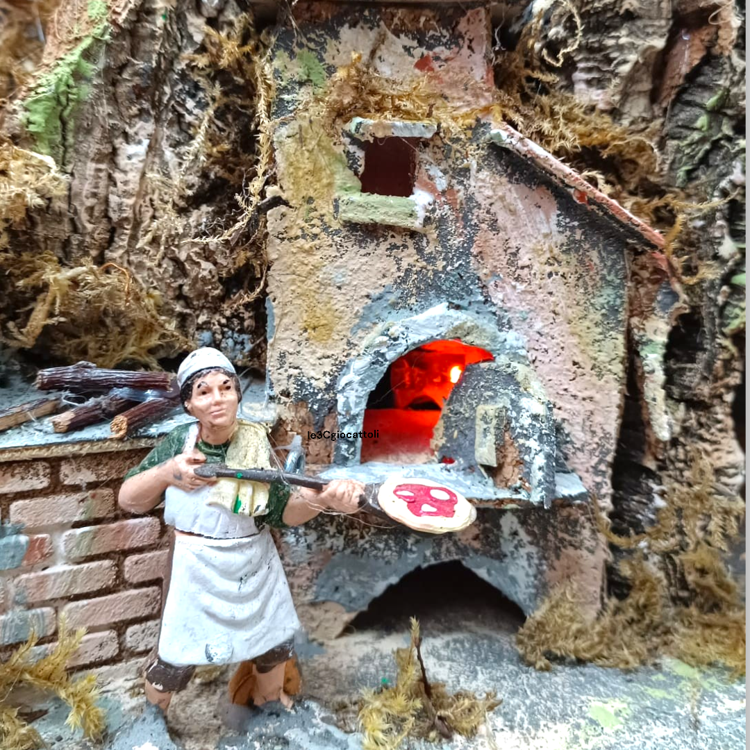Presepe 46x38x50 con pizzaiolo