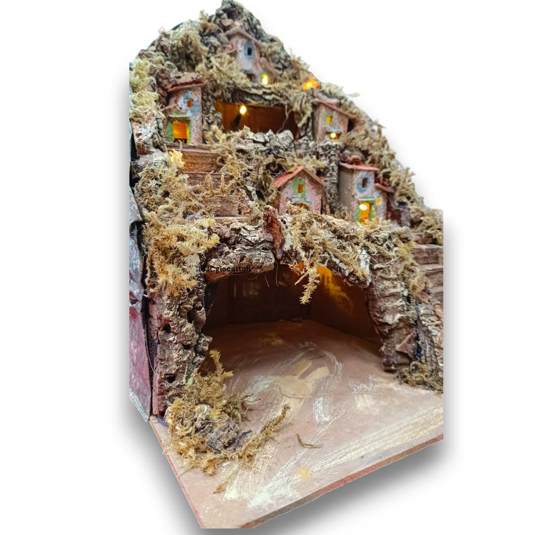 Presepe 2 Grotte mini 25x25x30